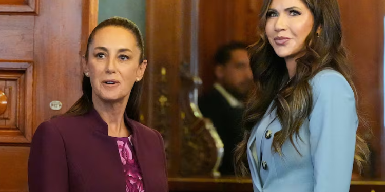 La secretaria de Seguridad de Trump afirma tras reunirse con Sheinbaum que “todavía hay mucho trabajo por hacer”