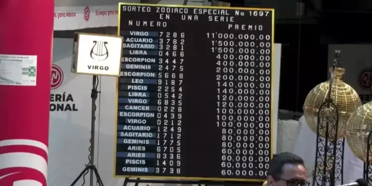 Cae en Guaymas el Premio Mayor del Sorteo Zodiaco Especial 1697 de la Lotería Nacional