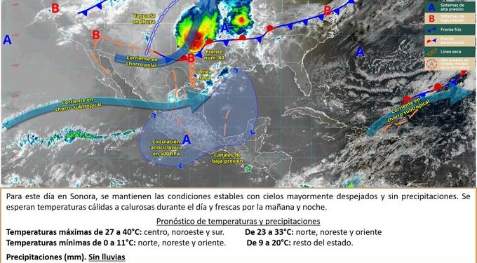 Aumentarán temperaturas en Sonora a partir de hoy