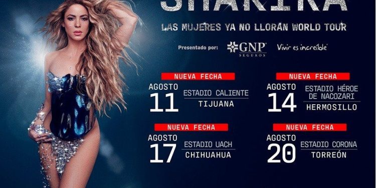 Shakira llevará Las Mujeres Ya No Lloran World Tour a Tijuana, Hermosillo, Chihuahua y Torreón