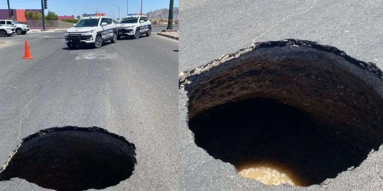 Reportan Socavón en Paseo Río Sonora y Bulevar Las Quintas; Cerrarán Vialidad Durante 3 Meses