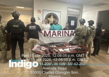 Marina lidera aseguramiento de arsenal y materiales ilegales en Sonora