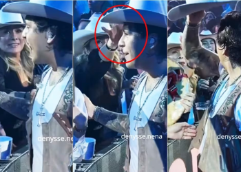 Nodal reprende a fan que trató de quitarle el sombrero; se lo obsequia a otra seguidora