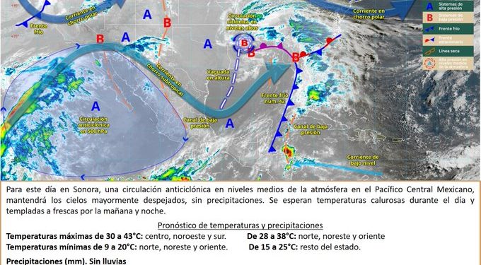 Nublados pero con ¿Lluvia?: Frente frío afectará indirectamente a Sonora