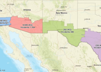 El narco mexicano perdió 14 mil kilos de fentanilo en la frontera con EEUU en 2024