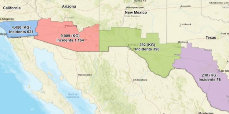 El narco mexicano perdió 14 mil kilos de fentanilo en la frontera con EEUU en 2024