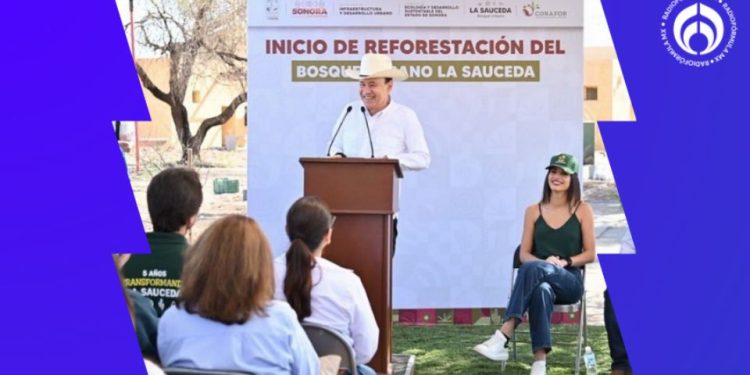 Encabeza Gobernador Durazo reforestación de Bosque Urbano La Sauceda