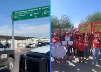 Contra la Ley ISSSTE: Resguardan Aeropuerto de Hermosillo por protesta de maestros