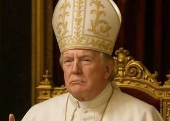 Trump publica foto de él vestido de papa