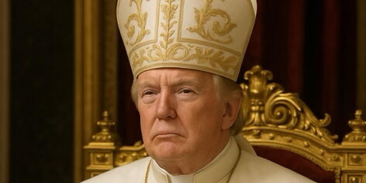 Trump publica foto de él vestido de papa