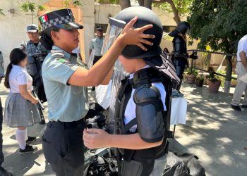 En Sonora, Guardia Nacional realiza acciones de proximidad social en escuela de nivel básico