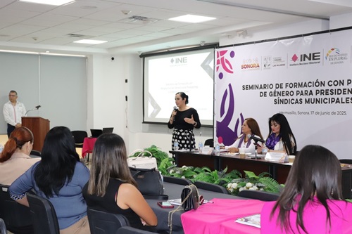 Realiza INE Sonora Seminario de Formación con Perspectiva de Género para Presidentas y Síndicas Municipales