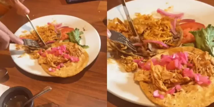 Captan a un turista de Sonora comiendo un panucho con cubiertos y le llueven burlas