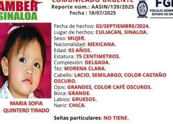 Buscan a María Sofía, de 3 años; se la llevaron de Culiacán, y se sabe que estaba en Sonora