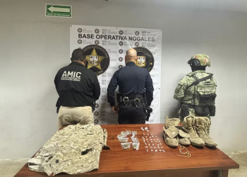 Sedena, Fiscalía del Estado y PESP aseguran droga, equipo táctico y balas en operativo conjunto de Sonora