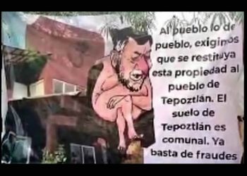 Comuneros se manifiestan afuera de la casa de Noroña en Morelos