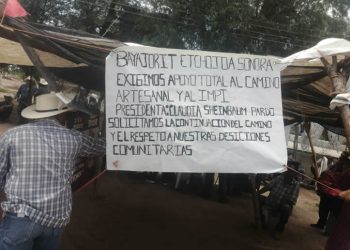 Indígenas Mayos exigen continúe construcción del camino artesanal en el Bayajorit.