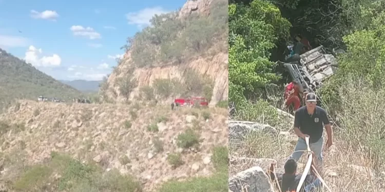 Rescatan a Madre e Hija al Caer en su Auto a Barranco en Carretera Ures – Mazocahui