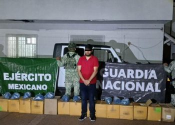 En Sonora, Guardia Nacional y Ejército Mexicano detienen a una persona en posesión de 72 mil cigarrillos con aparente marihuana