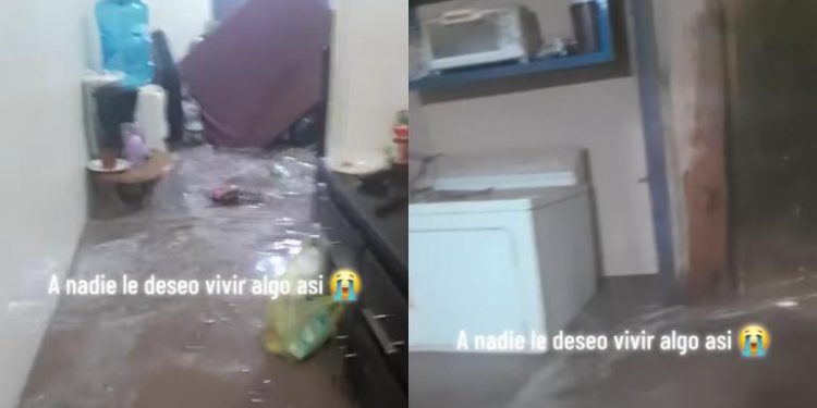 Mujer lloró desconsolada al perder todo por el huracán Lorena