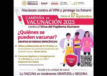 Aplicarán vacuna contra el virus del Papiloma Humano a estudiantes de quinto grado de primaria