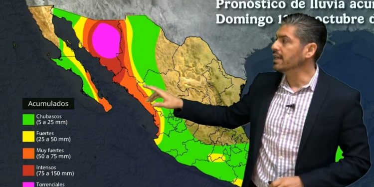 Raymond azotará a Sonora con tormentas de hasta 250 milímetros el domingo 12 de octubre