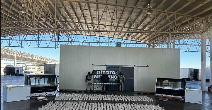 Ejército Mexicano y GN decomisan droga con valor de 170.5 MDP en puesto de revisión Querobabi