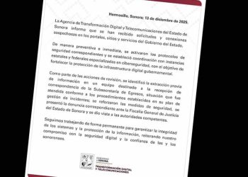 Suspensión de Pagos en Sonora: Hacienda Revisa a Fondo su Sistema por “Supuesto Compromiso de Datos”