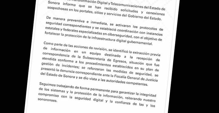 Suspensión de Pagos en Sonora: Hacienda Revisa a Fondo su Sistema por “Supuesto Compromiso de Datos”