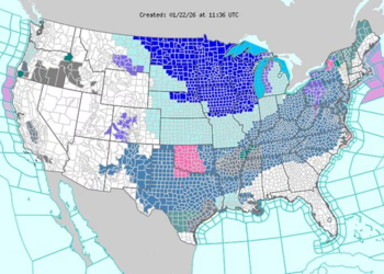 Alertan de tormenta invernal “potencialmente mortal” en EU; daños podrían rivalizar con los de un huracán categoría 3