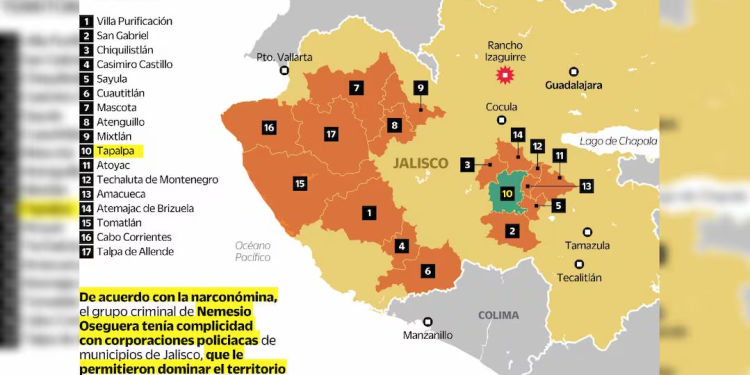“El Mencho” contaba con un corredor de protección policial; este es el mapa