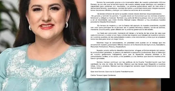 Célida López levanta la mano por Sonora: “La próxima gubernatura exige experiencia y carácter”