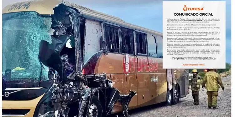 Tufesa confirma 4 muertos en camionazo en Sonora; operador está entre los heridos