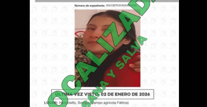 FGJES informa localización con vida de joven reportada como desaparecida