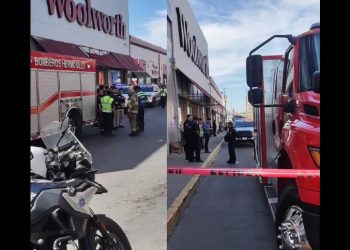 Alerta a cuerpos de bomberos y protección civil explosión de transformador en comercio en el centro de Hermosillo