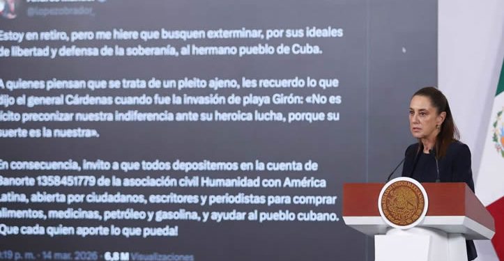 Sheinbaum responde al llamado de AMLO y hará donación económica ‘personal’ a Cuba