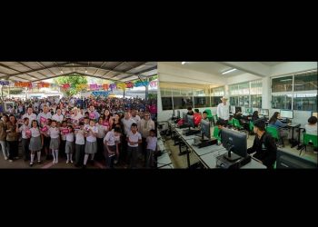 Entrega Durazo becas y equipo a plantel del CBTA en el Poblado Miguel Alemán