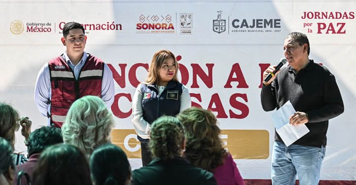 Acercan servicios de los tres niveles de gobierno a familias de Pueblo Yaqui