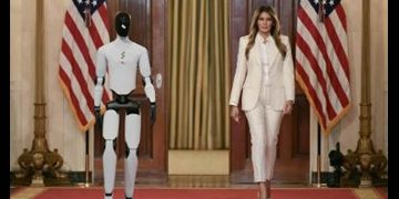 Melania Trump presenta robot humanoide en evento oficial en la Casa Blanca