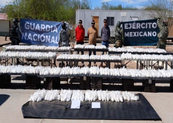 Aseguran más de media tonelada de metanfetamina, detienen a tres en retén militar de San Luis Río Colorado