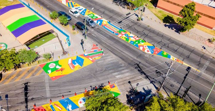 Hermosillo inicia proyecto de intervención vial “Asphalt Art” en Centro Histórico
