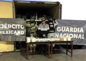 Aseguran cargamento de cocaína, cristal y goma de opio oculto en tráiler con verdura en Sonora
