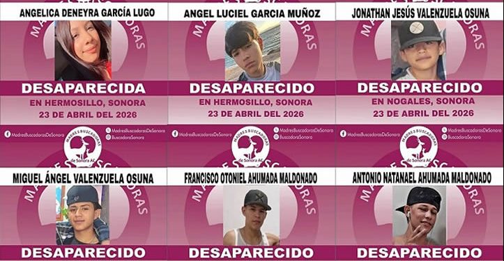 Reportan desaparición de seis jóvenes en Hermosillo y Nogales