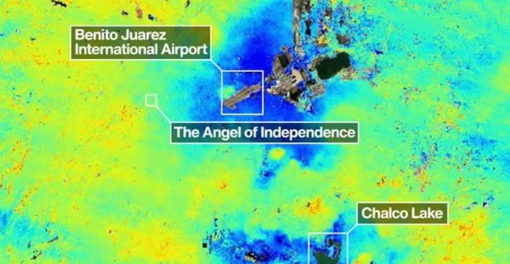 Nuevo satélite de la NASA revela que la Ciudad de México se hunde hasta 2 centímetros por mes