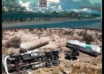 27 intoxicados con amoniaco tras el volcamiento de una pipa que transportaba material peligroso