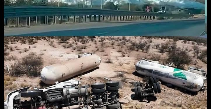 27 intoxicados con amoniaco tras el volcamiento de una pipa que transportaba material peligroso