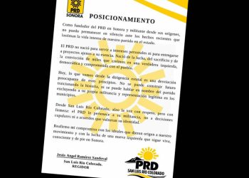 Regidor de San Luis Río Colorado denuncia desvío de principios en dirigencia estatal del PRD