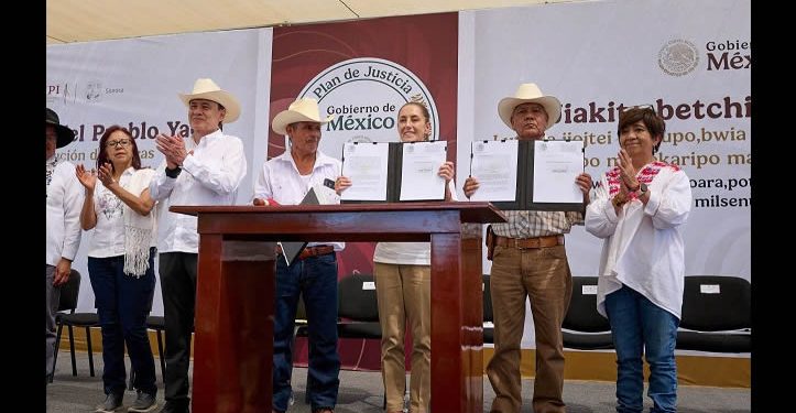 Restituye Gobierno Federal 239 hectáreas al pueblo Yaqui