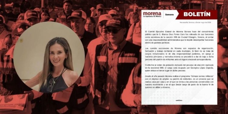 Georgina López Zepeda asume la sección 899 de Morena en Sonora tras la baja de Blanca Diva Ponce Caro