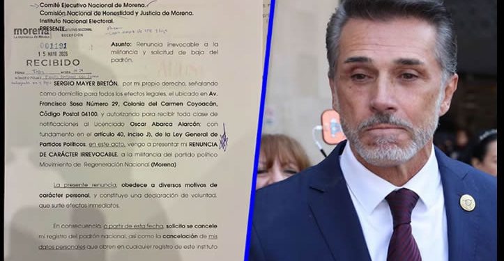 Sergio Mayer renuncia a Morena: ‘Es irrevocable y por motivos personales’